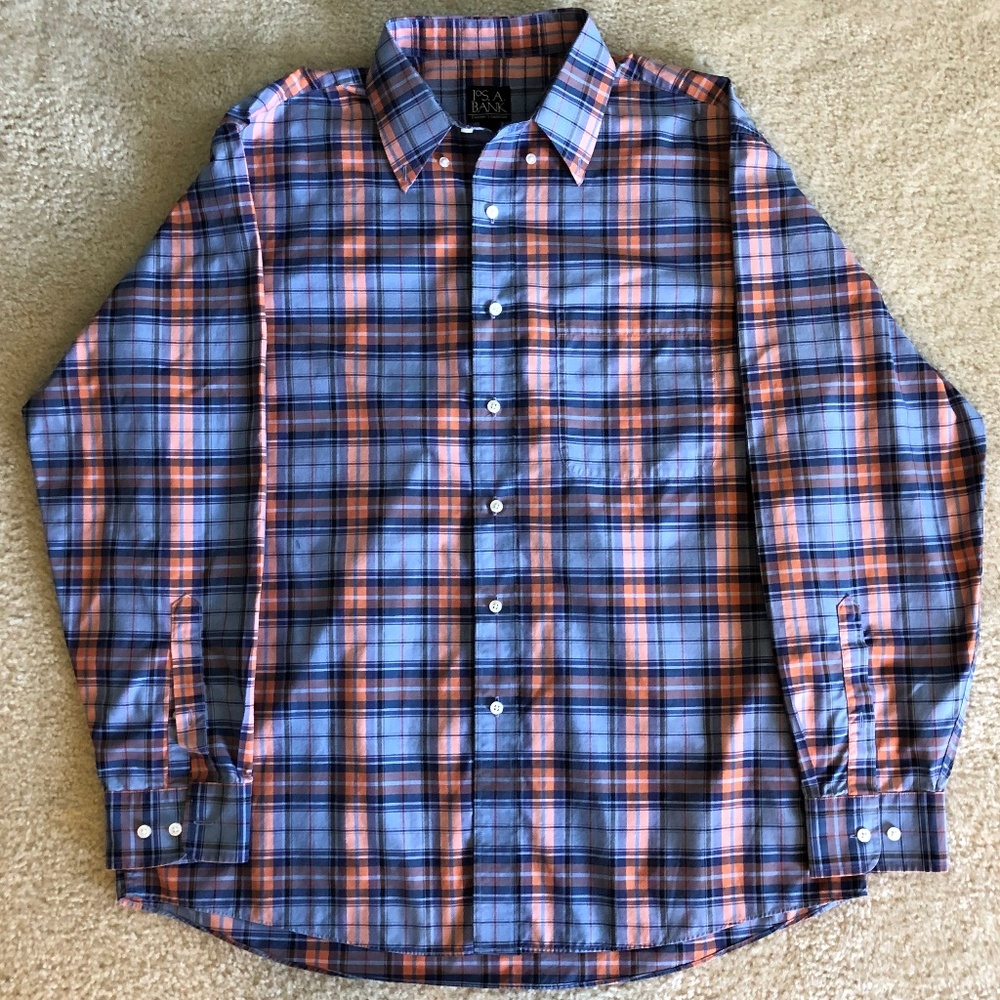 Jos A. Bank Button Down Long Sleeve Shirt Size L